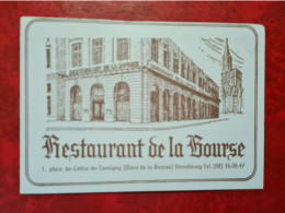 Carte De Visite STRASBOURG RESTAURANT DE LA BOURSE - Visiting Cards