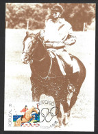 Maximum Equestrian Postcard From Olympic Games. Barrier Jumping. Horsemanship.Maximale Paardensportkaart Van Olympische - Hippisme