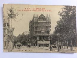 BARCELONA : Cruce De La Ronda De S. Pedro Con La Calle De Ali-Bey - Barcelone - 1913 - Barcelona