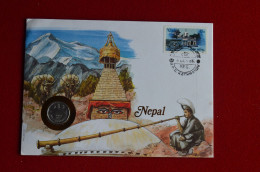 Nepal Everest 1986 Numismatic Cover - Montagnes