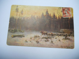 THEMES DIVERS CARTE ANCIENNE COULEUR  DE 1913 PAYSAGES - FORET, MONTAGNE PAR MULLER - MUNCHEN  - SERIE 225 /BE+ - Peintures & Tableaux