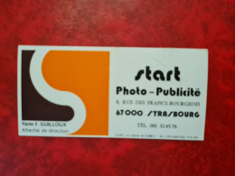 Carte De Visite STRASBOURG PHOTO PUBLICITE START RUE DES FRANCS BOURGEOIS - Cartes De Visite