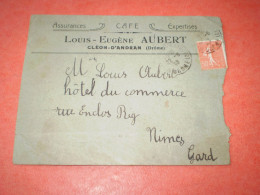 Enveloppe Commerciale Cléon D'Andran, Drôme De Louis Eugène AUBERT, Café, Assurances, Expertises - Historical Documents