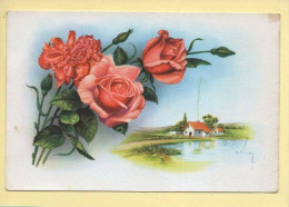 Fleurs : Roses / Paysage / CPSM (voir Scan Recto/verso) - Flowers