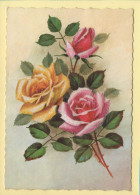 Fleurs : Roses / Carte Avec Des Paillettes / CPSM (voir Scan Recto/verso) - Flowers