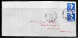 P136 - MARIANNE DE MULLER SUR LETTRE DE SARREGUEMINES DU 14/02/58 POUR L'ALLEMAGNE - 1921-1960: Période Moderne