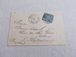 FRANCE.ENVELOPPE.TIMBRE SAGE.15CTS BLEU.CACHET CHARTRES A M RECOOL.CHATEAUDUN.1879. - 1877-1920: Semi-Moderne