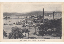 SAVONA-BAGNI WANDA E LA SPIAGGIA- CARTOLINA VIAGGIATA NEL 1917 - Savona