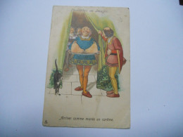 THEMES DIVERS CARTE ANCIENNE COULEUR DE 1904 PROVERBES EN IMAGES ARRIVER COMME MAREE EN CAREME N°465 EDIT RAPHAEL TUCK / - Fiabe, Racconti Popolari & Leggende