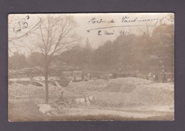 Rare Carte Photo Guerre 14-18 Port De  Vaudemange Marne Cie D' Etapes B3 1er Regt Genie Batellerie Peniche - Other & Unclassified