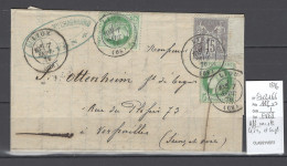 France - Lettre Lyon - 1876  - Affranchissement Mixte - Ceres - Sage - 1849-1876: Période Classique