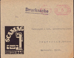 604317 | Dekorativer Brief Mit Firmenlogo Der Firma Scamag, Leder, Nähmaschine, Erh 3, Knick  | Dresden (O - 8010), -, - - Covers & Documents