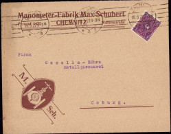 604320 | Dekorativer Brief Mit Werbung Der Manometer Fabrik Max Schubert, Waisenstr.  | Chemnitz (O - 2001), -, - - Covers & Documents