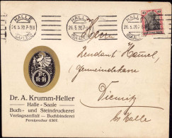 604318 | Dekorativer Brief Mit Firmenlogo Der Druckerei Dr. A. Krumm - Heller  | Halle / Saale (O - 4020), -, - - Brieven En Documenten