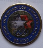 Pin' S  Sport  J.O, 23 RD  OLYMPIAD - LOS  ANGELES - 1984 - MALAYSIA   Verso  Vierge - Giochi Olimpici