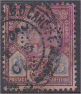 Grande Bretagne N°113 Violet Et Bleu Perforé ERLD Voir Le Scan Recto/verso. - Perfin