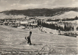 ASIAGO PANORAMA DA CAMPO BELLOCCHIO CON SCIATORE BOLLO £ 15 VIAGGIATA - Vicenza