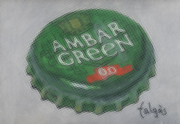 H6-128 Litografía Cerveza Ambar Green Spain. The Harmony Collection. - Publicité