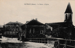 55 - Meuse - SAUVIGNY - La Mairie - L'Eglise - Format 9 X 14 - Coll.Duminy - Autres & Non Classés