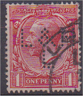 Grande Bretagne N°140 1d Rouge Perforé L&HL Voir Le Scan Recto/verso. - Perfin