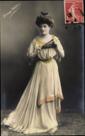 CPA Opernsängerin Emmy Wehlen, Kleid, Fächer - Costumes