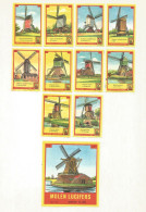 Netherlands 10 + 1 Old Matchbox Labels - Old Mills, Serie # 11-20 - Matchbox Labels