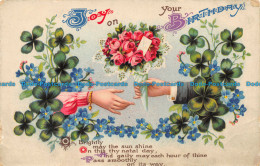 R159967 Greetings. Joy On Your Birthday. Hands And Flowers. Milton - World