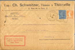 P133 - LETTRE TARIF SPECIAL 20 Gr AVEC DEMANDE DE CERTIFICAT DE REMISE DE THIONVILLE POUR LES CHEMINS DE FER - DAGUIN - 1921-1960: Modern Tijdperk