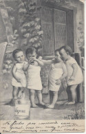 CPA Fantaisie 4 Enfants Buvant Du Cognac   Série 419 oblitérée Paris – Paris Le 15-12-1903 - Gruppi Di Bambini & Famiglie