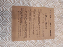 Tract Résistance 1 19839-1945 WW2  FFI FTPF FTP - Andere & Zonder Classificatie