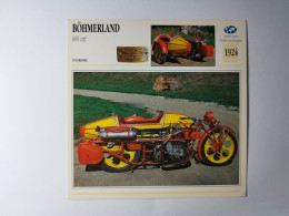 BOHMERLAND 600 1924 Tchécoslovaquie Fiche Technique Moto - Sports