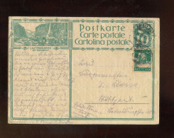 "SCHWEIZ" 1929, Bildpostkarte Bild "LAUTERBRUNNEN", Stempel "AMBULANT" (B2155) - Postwaardestukken