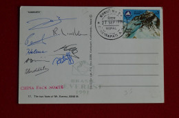 1991 Brasil First Successful Ascent Everest Signed 8 Climbers Mountaneering Escalade Alpinisme - Sportief