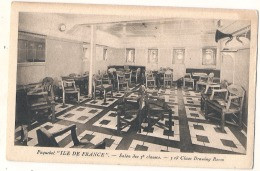 Paquebot Île De FRANCE Salon Des 3 Eimes Classes - Steamers