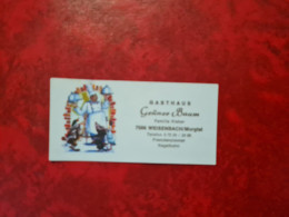 Carte De Visite GASTHAUS GRUNER BAUM WEISENBACH - Visiting Cards