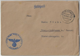 Germany 1942 Feldpost Cover Cancel Eagle Swastika From Gütersloh To Kassel Military District Air Intelligence Regiment 6 - Feldpost World War II