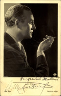 CPA Schauspieler Willy Fritsch, Portrait Im Profil, Zigarette, Autogramm - Actors