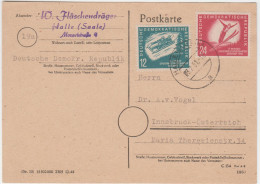 10/1 Deutschland POSTKARTE DDR 1950 Halle (Saale)  MI#280-281 FDC - INNSBRUCK - Lettres & Documents