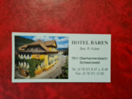 Carte De Visite HOTEL BAREN OBERHARMERSBACH SCHWARTZWALD - Cartoncini Da Visita