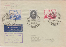 11/1  Deutschland Umschlag LUFTPOST DDR 1951 MI#261-282-283  LEIPZIG  -INNSBRUCK - Lettres & Documents