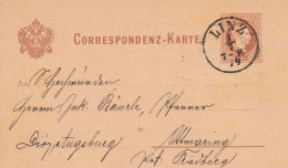 Autriche Entier Postal Linz 1879 - Cartoline
