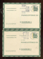 "BUNDESREPUBLIK DEUTSCHLAND" 1969, 2 Funklotterie-Postkarten Mit Stempel "BIELEFELD" Und "HANNOVER" (B2162) - Postcards - Used