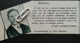 ZOERSEL 1932 / UITBETALING ONGEVALLENVERZEKERING AAN DE HEER JOZEF LAUREYSSENS - Unclassified