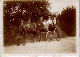 Photographie Photo Vintage Snapshot Amateur Calèche Fiacre Attelage Carriole - Treinen