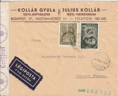 Hongrie Lettre Par Avion Censurée Pour L'Allemagne 1941 - Lettres & Documents