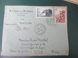 RECOMMANDE DE FORTUNE PERPIGNAN TIMBRE ROCAMADOUR ET POINTE DU RAZ - 1921-1960: Période Moderne