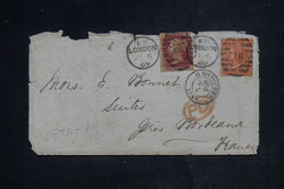 ROYAUME UNI - Enveloppe De Londres Pour La France En 1869, En L'état - L 153032 - Brieven En Documenten