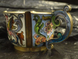 Vintage Silver Enamel  Cup !  112 G - Silberzeug