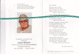 Juliana Verlodt-Van Der Meeren, Gent 1926, 1997. Foto - Décès