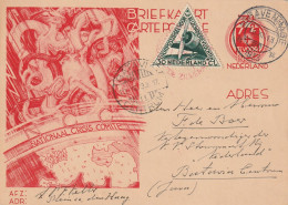 Pays Bas Entier Postal Illustré Gravenhage Pour Java 1933 - Postal Stationery